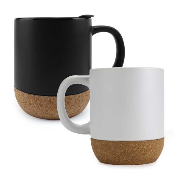 Mugs with Lid and Cork Base