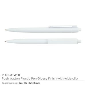 Plastic Pens White Color Details